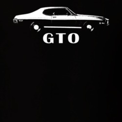 1972 Gto Side View With Model Name Black T Shirt