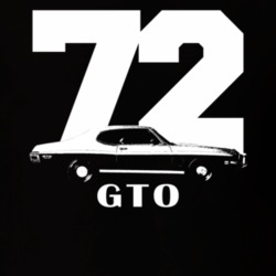 1972 Gto Side View With Year And Model Name Black T Shirt