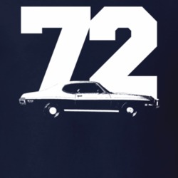 1972 Gto Side View With Year Navy Blue T Shirt