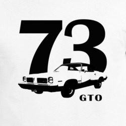 1973 Gto Three Quarter Vie With Year And Model Name White T Shirt