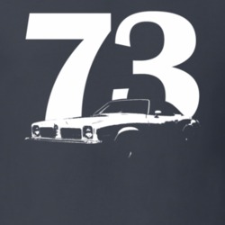 1973 Gto Three Quarter View With Year Charcoal Grey T Shirt