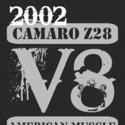 2002 Camaro Z28 American Muscle V8 Dark T Shirt