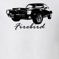 1971 Firebird Three Quarter Side View With Model Name White T Shirt