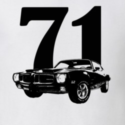 1971 Firebird Three Quarter Side View With Year White T Shirt