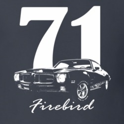 1971 Firebird Three Quarter Side View With Year And Model Name Charcoa