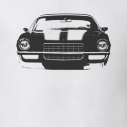 1972 CHEVY CAMARO SS Black Graphic Grill View Light T Shirt