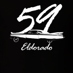 1959 Eldorado Side View With Year And Model Name Black T Shirt