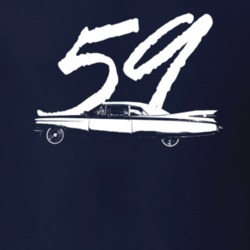 1959 Eldorado Side View With Year Navy Blue T Shirt