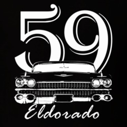 1959 Eldorado Grill View With Year And Model Name Black T Shirt