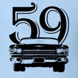 1959 Eldorado Grill View With Year Light Blue T Shirt