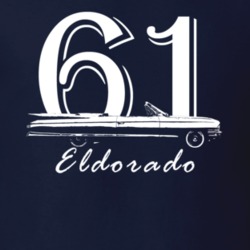 1961 Eldorado Side View With Year And Model Name Navy Blue T Shirt
