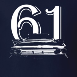 1961 Eldorado Rear View With Year Navy Blue T Shirt