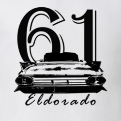 1961 Eldorado Rear View With Year And Model Name White T Shirt
