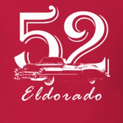 1952 Eldorado Side View With Year And Model Name Red T Shirt