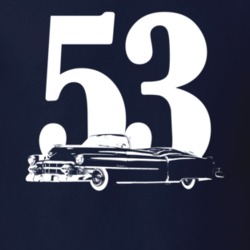 1953 Eldorado Three Quarter Side View With Year Navy Blue T Shirt