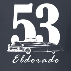 1953 Eldorado Three Quarter Side View With Year And Model Name Charcoa