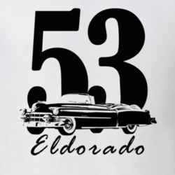 1953 Eldorado Three Quarter Side View With Year And Model Name White T