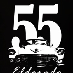 1955 Eldorado Grill View With Year And Model Name Black T Shirt