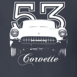 1953 Corvette Grill View With Year And Model Dark Color T Shirt