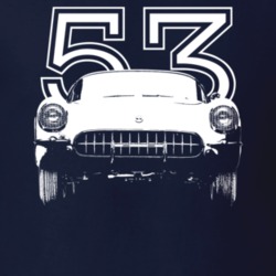 1953 Corvette Grill View With Year Dark Color T Shirt