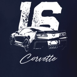 2016 Corvette Z06 Rear View With Year And Model Dark Color T Shirt