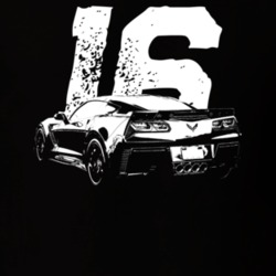 2016 Corvette Z06 Rear View With Year Dark Color T Shirt