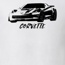 2015 Corvette Three Quarter View With Model Light Color T Shirt