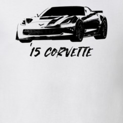 2015 Corvette Three Quarter View With Model Year Light Color T Shirt