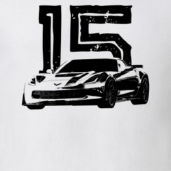 2015 Corvette Three Quarter View With Year Light Color T Shirt