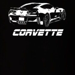 2015 Corvette Z06 Rear Angle View With Model Name Dark Color T Shirt