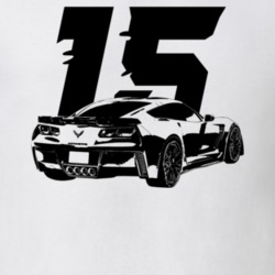 2015 Corvette Z06 Rear Angle View With Year Light Color T Shirt