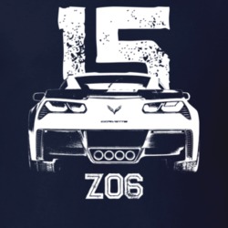 2015 Corvette Rear View With Year And Model Dark Color T Shirt