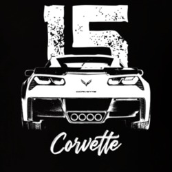 2015 Corvette Rear View With Year And Model Name Dark Color T Shirt