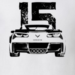 2015 Corvette Rear View With Year Light Color T Shirt