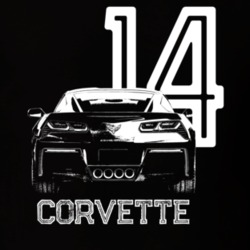 2014 Corvette Rear View With Year And Model Name Dark Color T Shirt