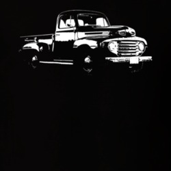 1948 F100 Pickup Truck Three Quarter Side View Black T Shirt