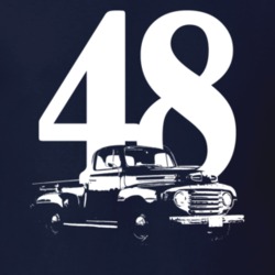 1948 F100 Pickup Truck Three Quarter Side View With Year Navvy Blue T 