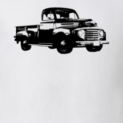 1948 F100 Pickup Truck Three Quarter Side View White T Shirt