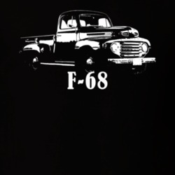 1968 F100 Pickup Truck Three Quarter Side View Black T Shirt