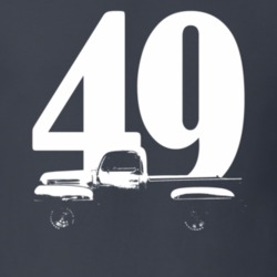 1949 F100 Pickup Truck Side View With Year Charcoal Grey T Shirt