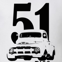 1951 F100 Pickup Truck Three Quarter Side View With Year And Model Nam