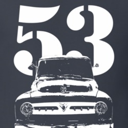 1953 F100 Pickup Truck Grill View With Year Charcoal Grey T Shirt