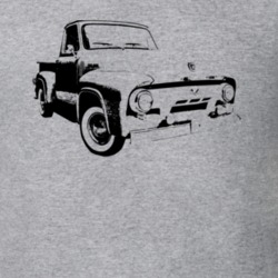 1954 F100 Pickup Truck Three Quarter Side View Heather Grey T Shirt