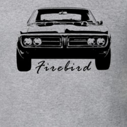 1968 Firebird Grill View With Model Name Heather Grey T Shirt