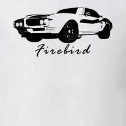 1968 Firebird Three Quarter Side View With Model Name White T Shirt