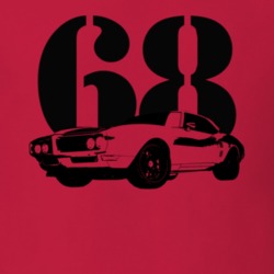 1968 Firebird Three Quarter Side View With Year Red T Shirt
