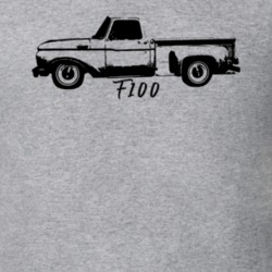 1964 F100 Pickup Truck Side View With Model Name Heather Grey T Shirt