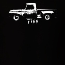 1964 F100 Pickup Truck Side View With Model Name Black T Shirt