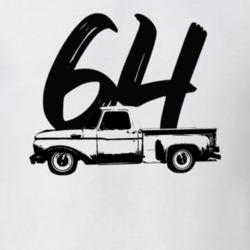 1964 F100 Pickup Truck Side View With Year White T Shirt