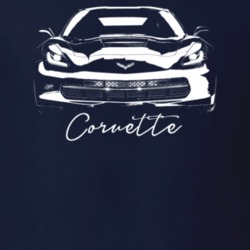 2014 Corvette Grill View With Model Name Dark Color T Shirt